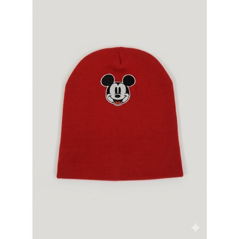Disney Mickey Mouse Red Knit Beanie Hat Little Boys Child